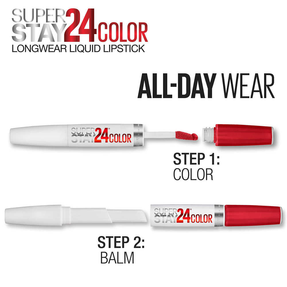 MAYBELLINE tube held in hand to show size and travel-friendly benefit