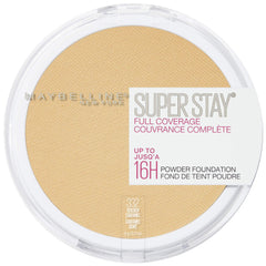 MAYBELLINE front compact showing Golden Caramel shade and portable benefit