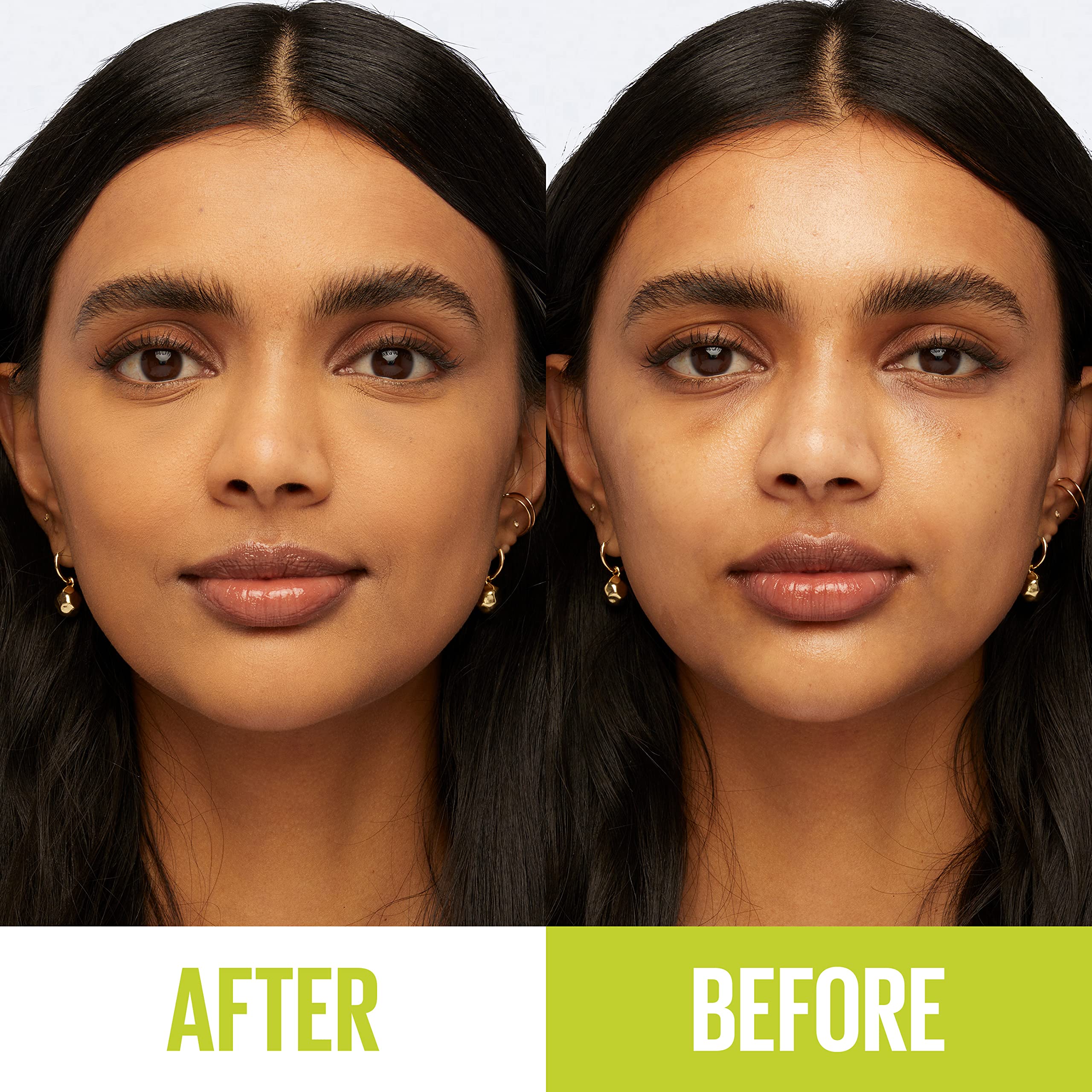 MAYBELLINE powder swipe on forearm illustrating coverage and immediate blending