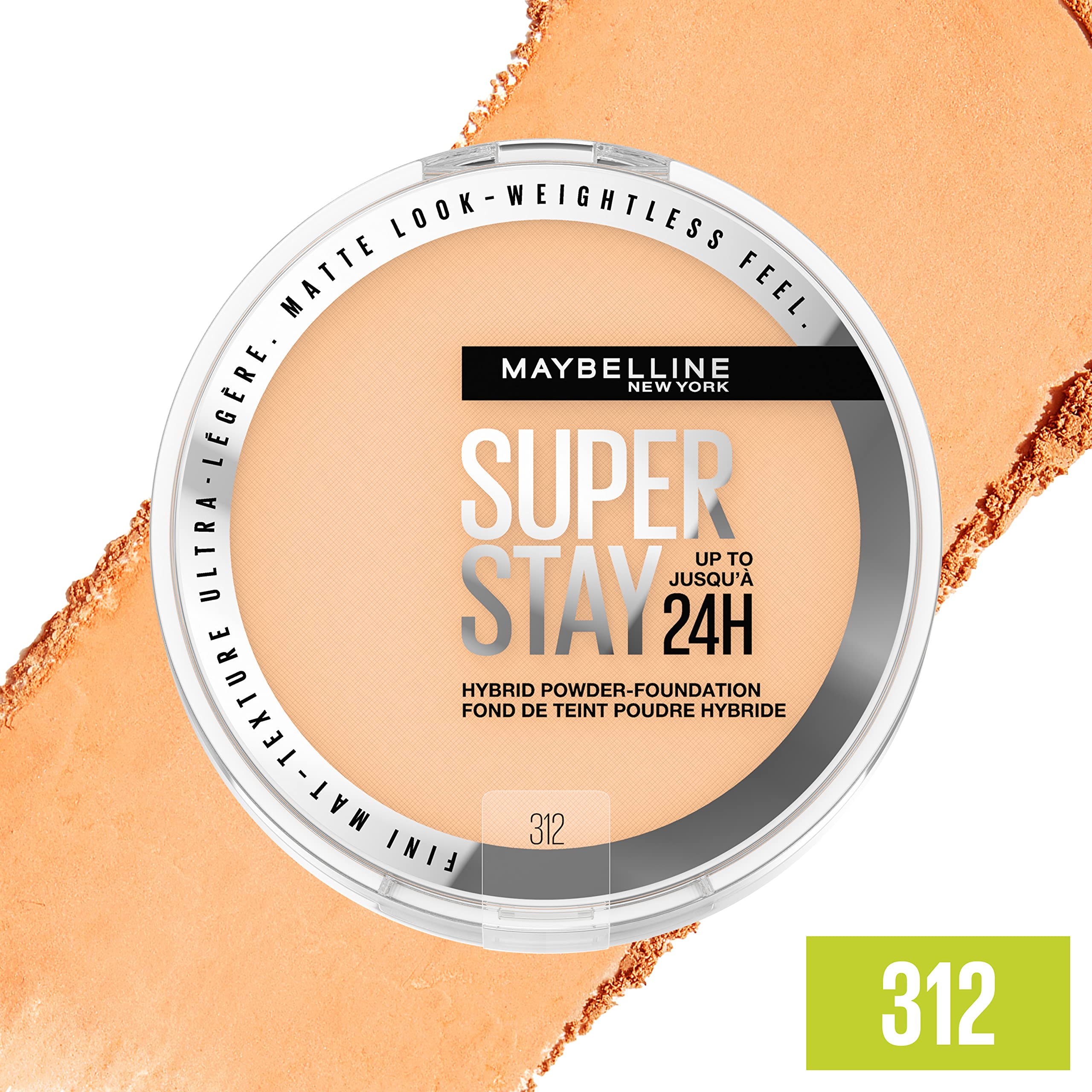 MAYBELLINE compact side profile highlighting slim design and travel-friendly benefit