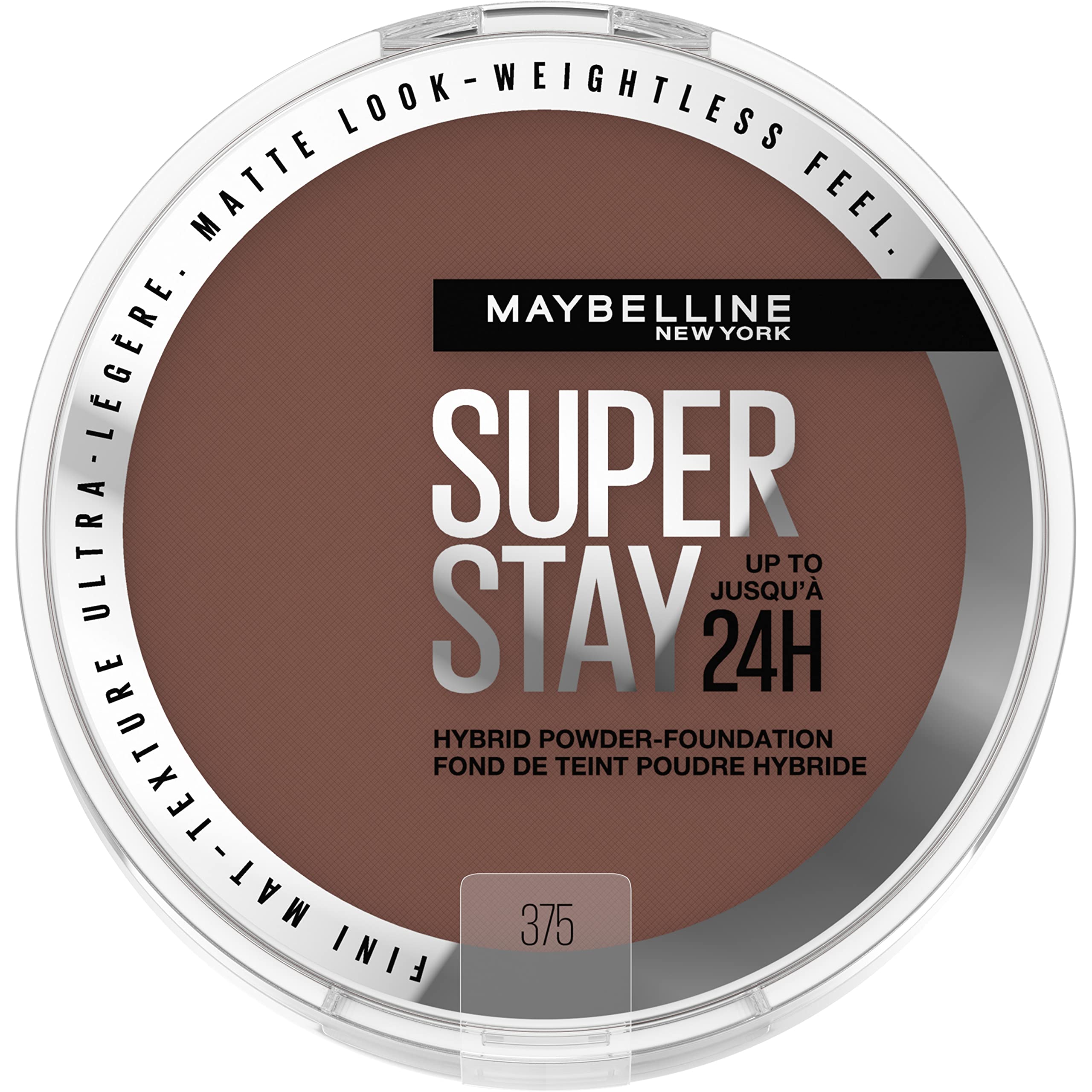 Maybelline compact front packaging showing product and branding for easy identification