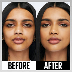 MAYBELLINE concealer applied under-eye demonstrating full coverage benefit