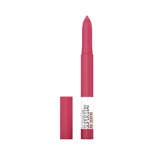 MAYBELLINE Super Stay Ink Crayon front packaging showing shade Run The World for bold color