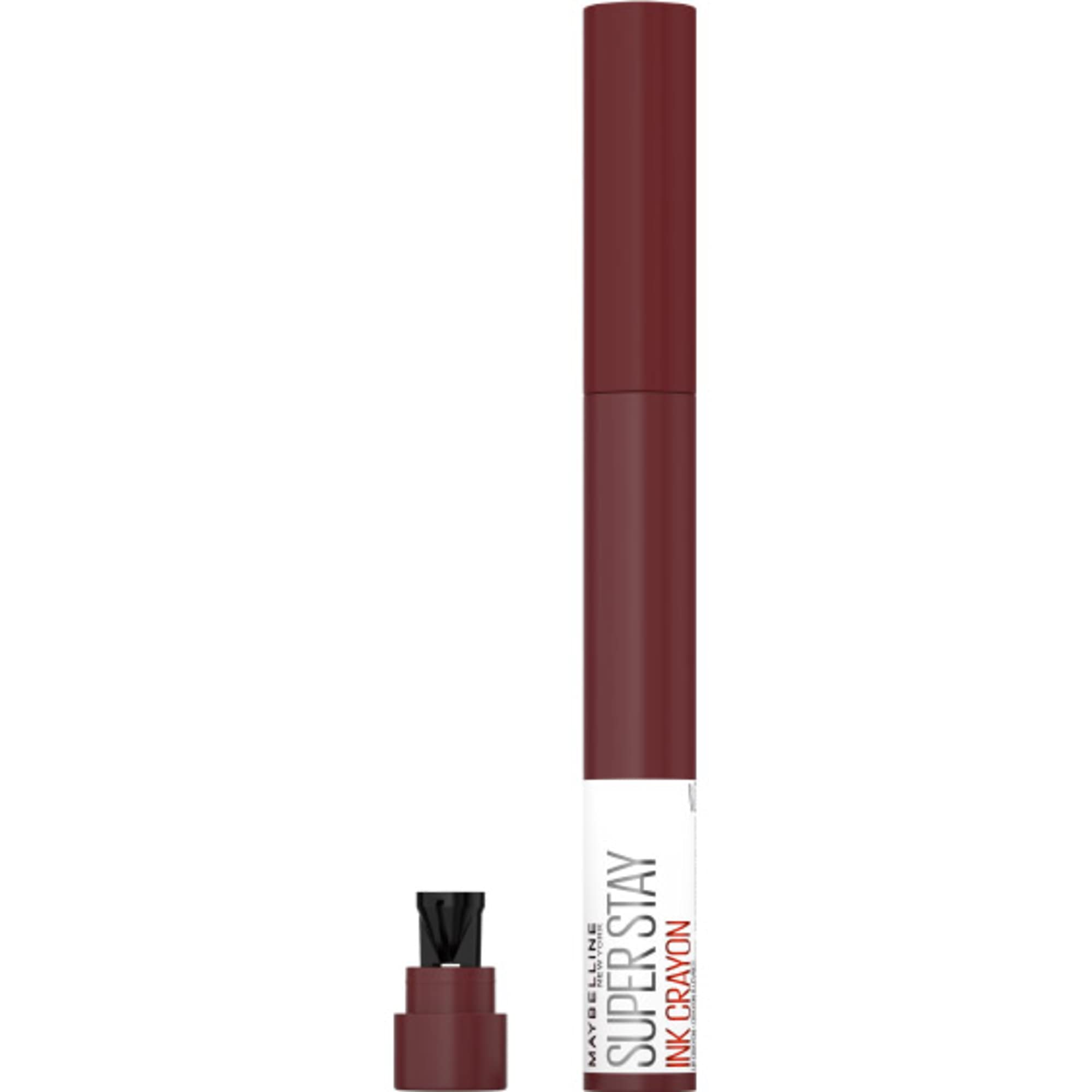 Maybelline texture on lips closeup showing velvety matte coverage