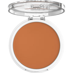 Maybelline open compact revealing pressed powder and applicator for easy touch-ups