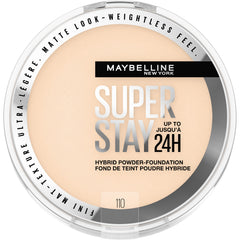 Maybelline compact front view showing sleek packaging and portability benefit