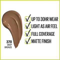 MAYBELLINE pump dispense close-up demonstrating controlled application benefit