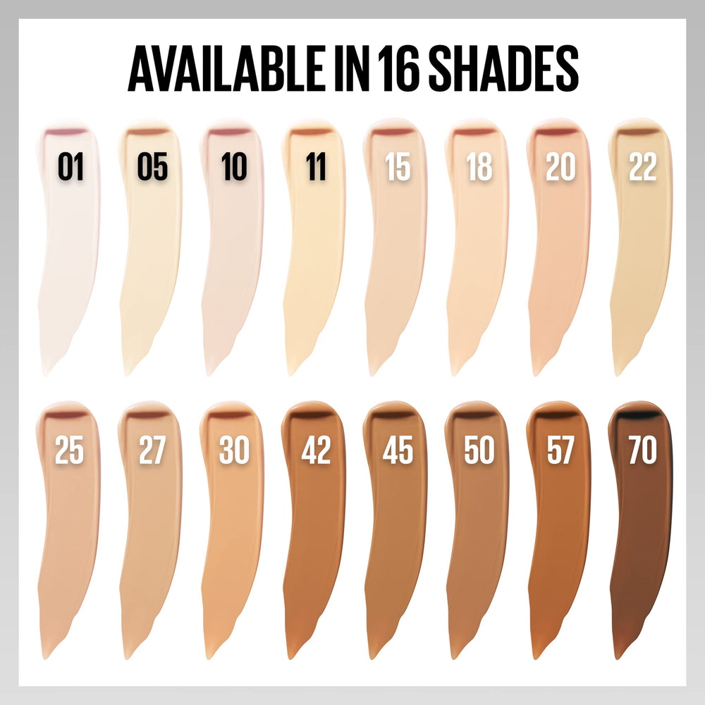 MAYBELLINE shades comparison showing color range for matching undertones