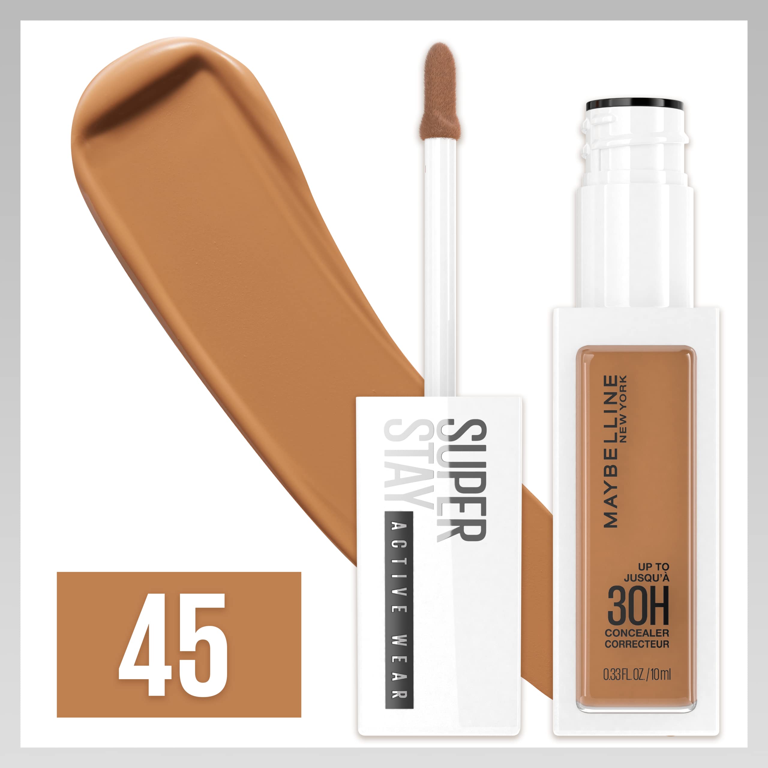 Maybelline concealer texture swatched on skin showing blendable full coverage
