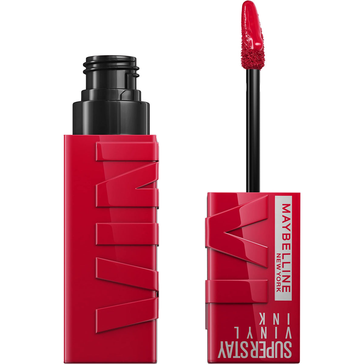 MAYBELLINE front packaging showing Wicked cool red, bold color payoff