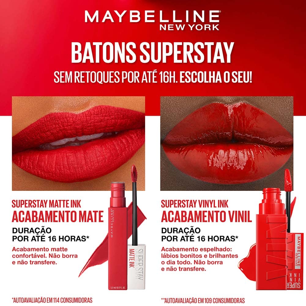 Maybelline selection of shades lined up for color choice benefit