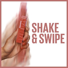 Maybelline tube beside coin indicating compact 0.14 fl oz travel-friendly benefit