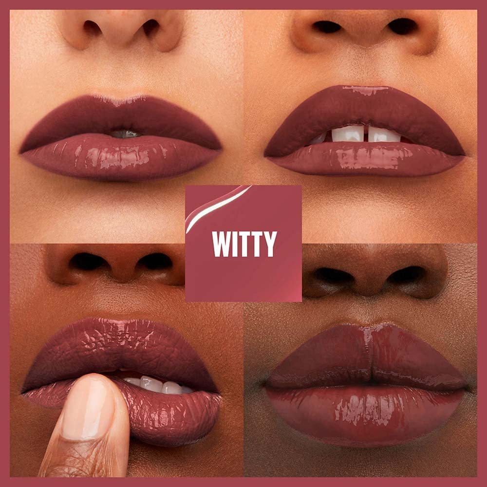 Maybelline Witty Mauve Nude lip swatch showing true-to-tube color