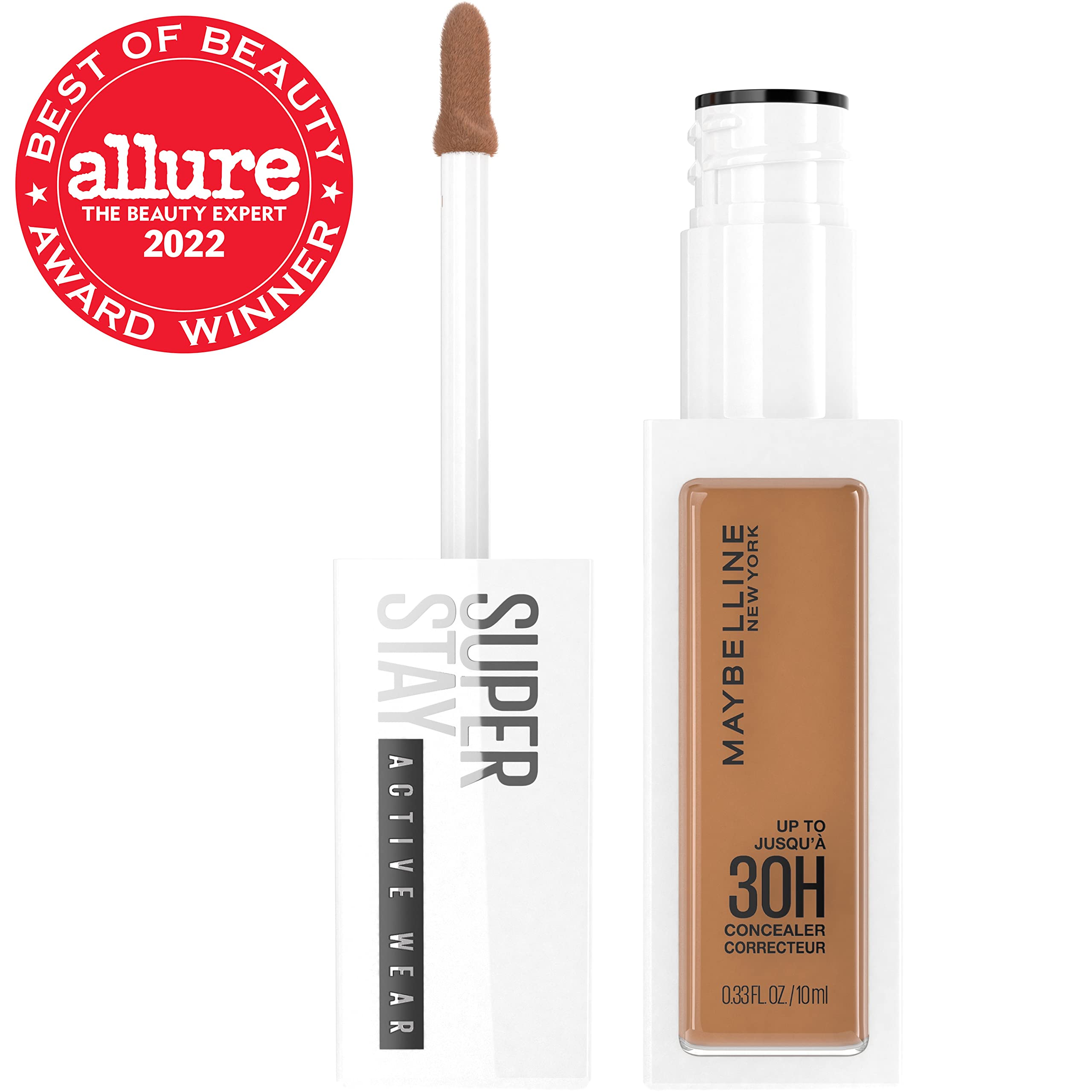 Maybelline wand applicator close-up demonstrating precision and comfortable curve