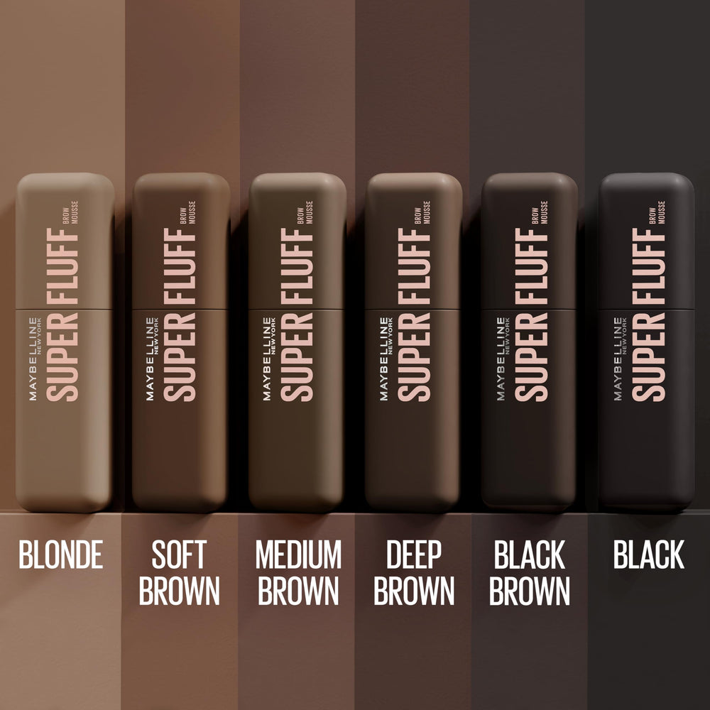 Maybelline Superfluff shade swatch row helping pick the right color