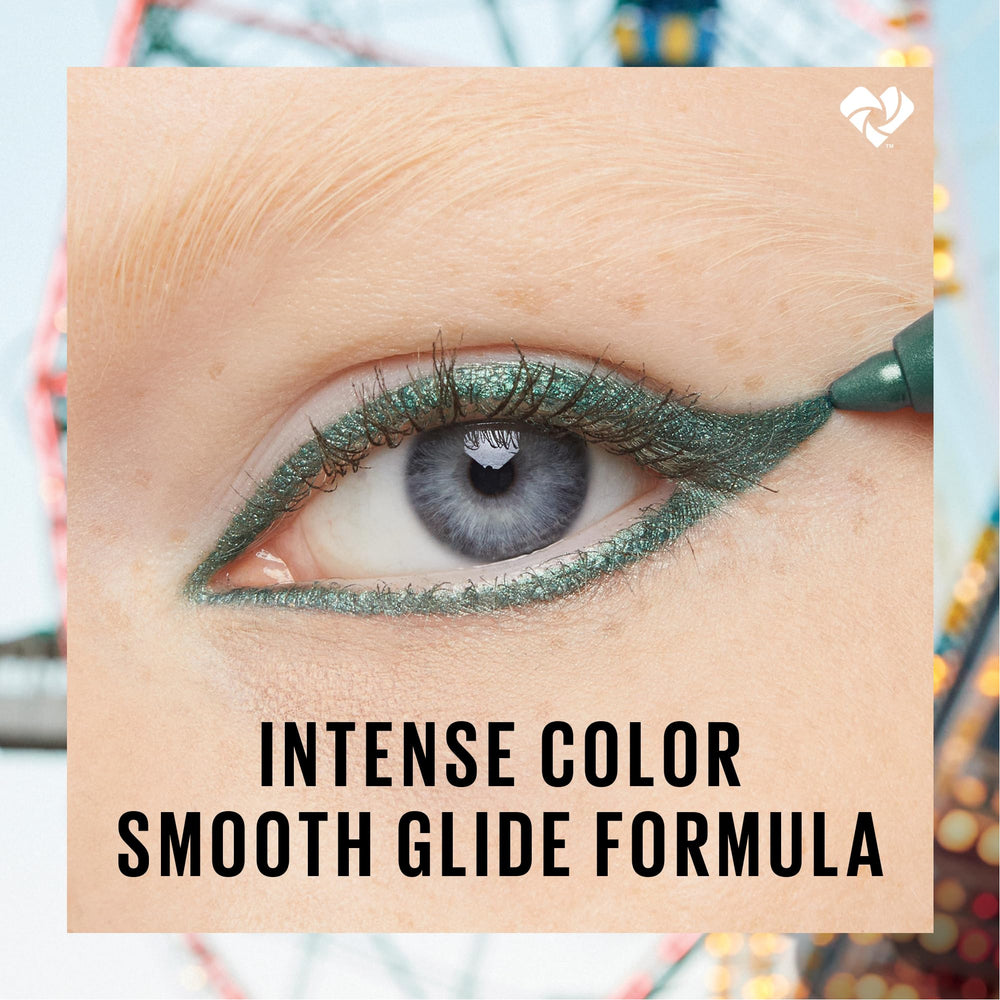 MAYBELLINE metallic shade on eyelid offering high-impact shine