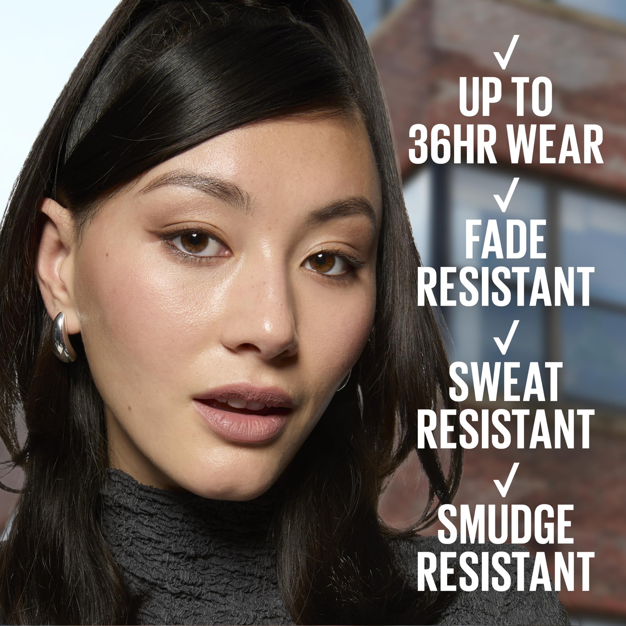 Maybelline Tattoo Studio texture swatches on arm showing blendable matte payoff