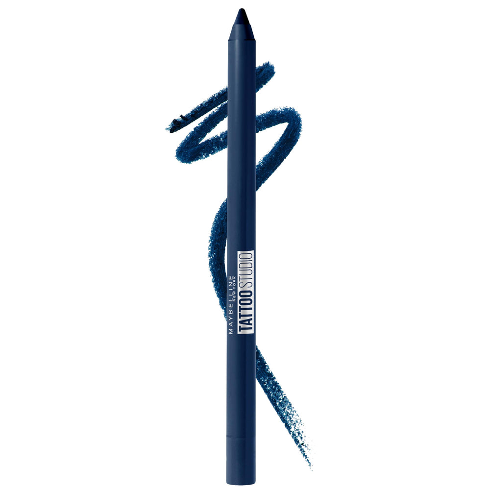 maybelline pencil front packaging showing navy shade and long-wear benefit