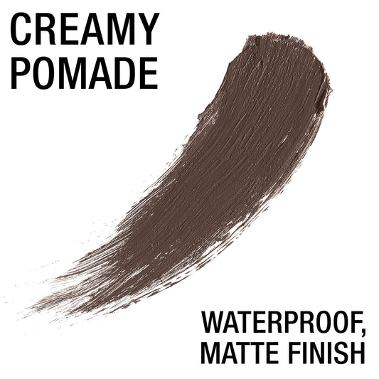 Maybelline pomade open showing creamy matte texture for buildable, smudge-resistant coverage