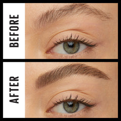 Maybelline TattooStudio swatch of Soft Brown shade showing color payoff and true-to-tone match