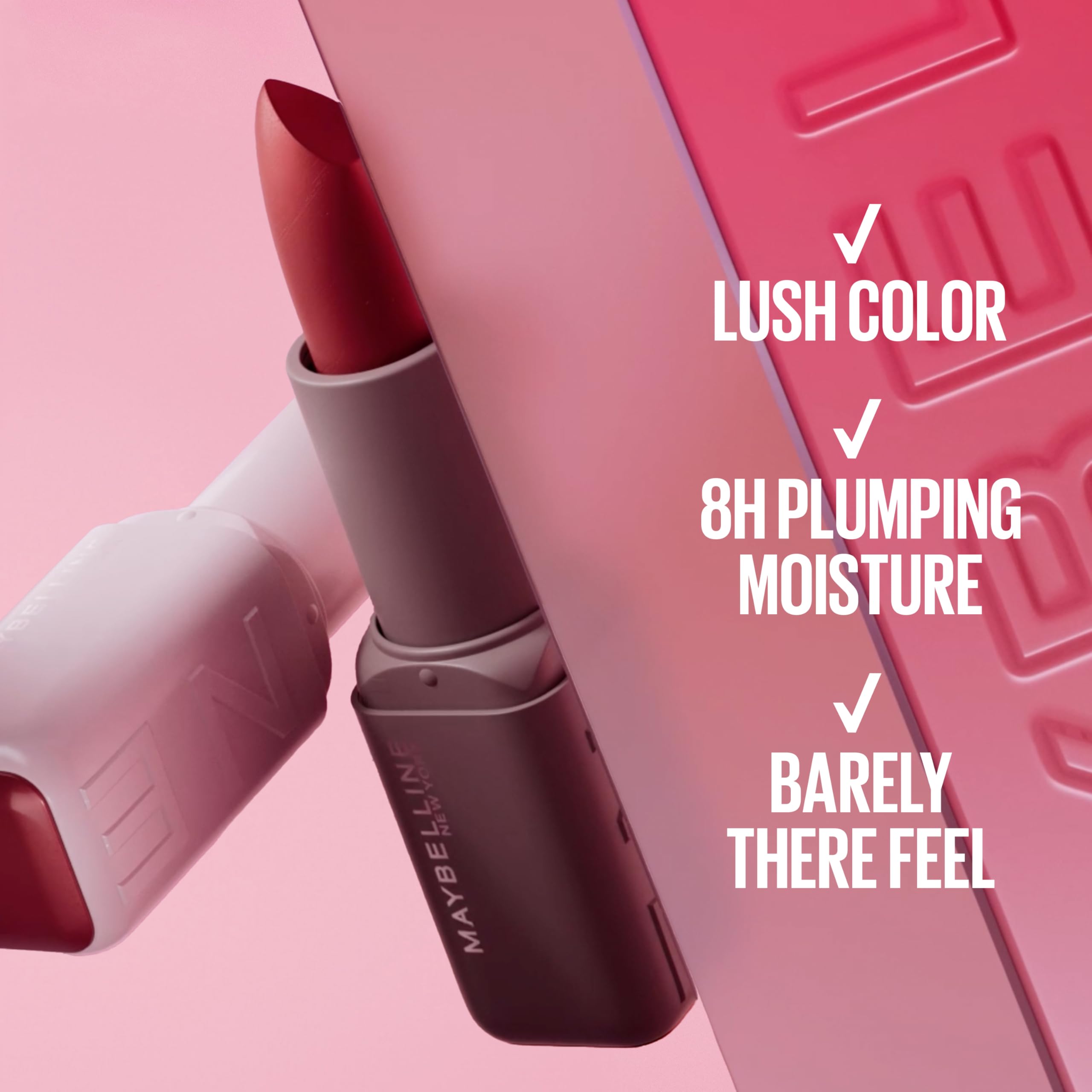 MAYBELLINE Blind Date swatch close-up showing satin texture and smooth glide benefit
