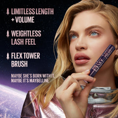 Maybelline mascara texture with visible fibers for added length and lightweight volume