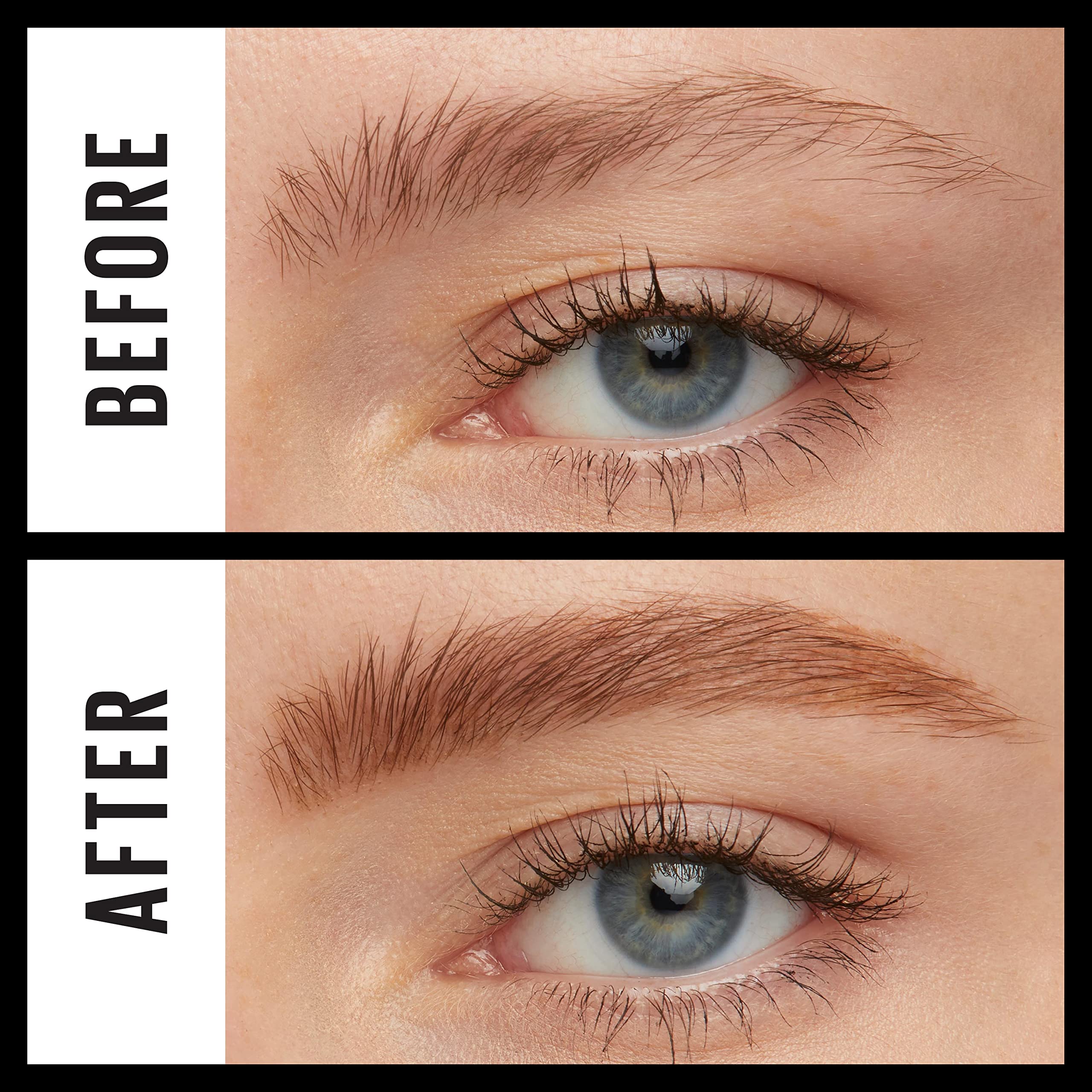 MAYBELLINE swatch of blonde strokes showing natural-looking brow texture