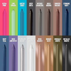MAYBELLINE texture swiped on forearm demonstrating dense pigment and waterproof benefit