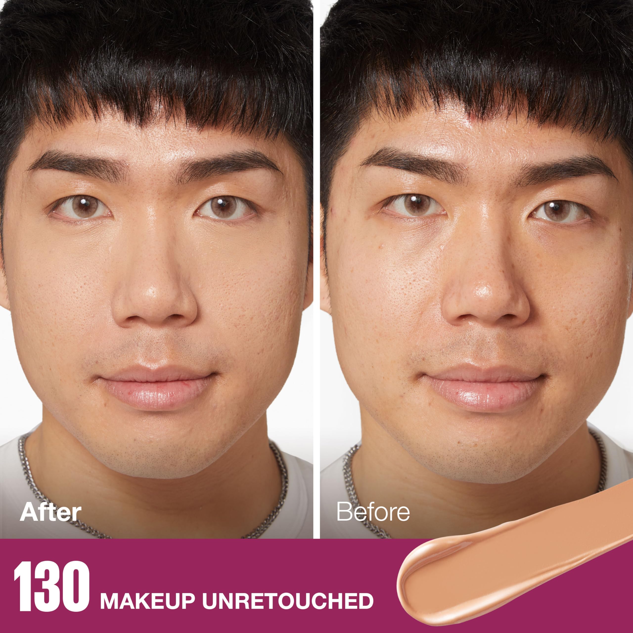 MAYBELLINE concealer texture swiped on skin showing blendability