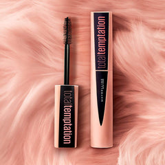 Maybelline Total Temptation applied in lifestyle eye shot for natural, touchable lash benefit