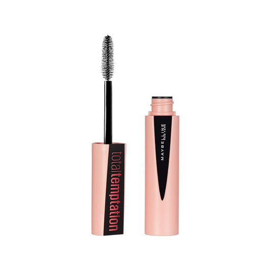 Maybelline Total Temptation front packaging in Very Black showing sleek tube and label benefit