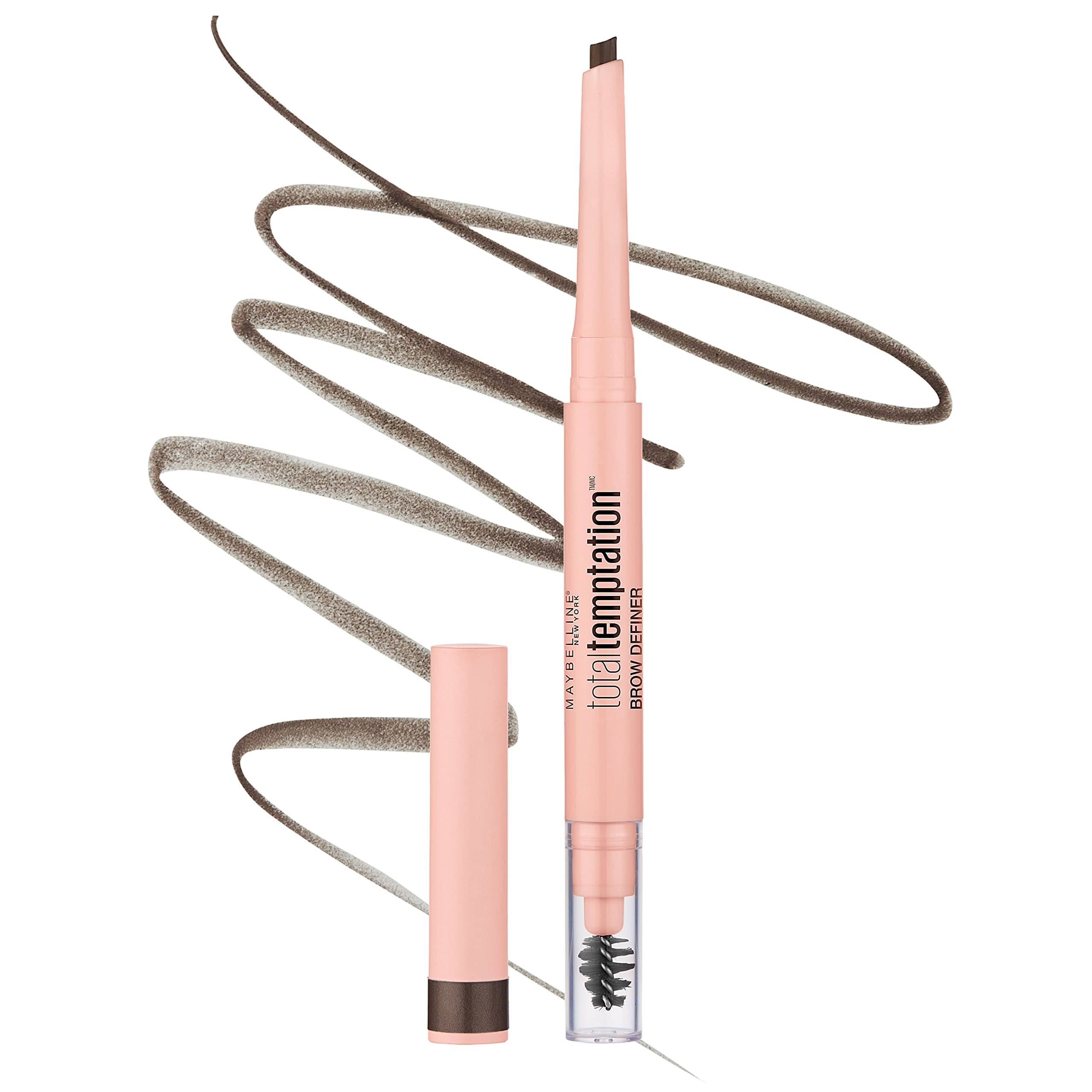 Maybelline Total Temptation pencil front packaging showing product and shade, easy selection benefit