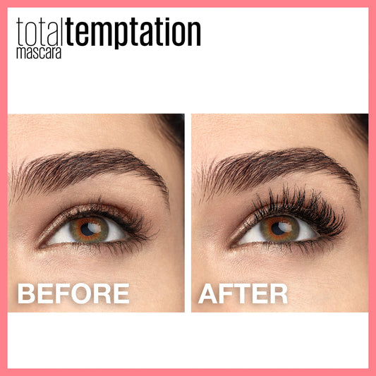 Maybelline Total Temptation wand close-up showing bristles and precise application benefit