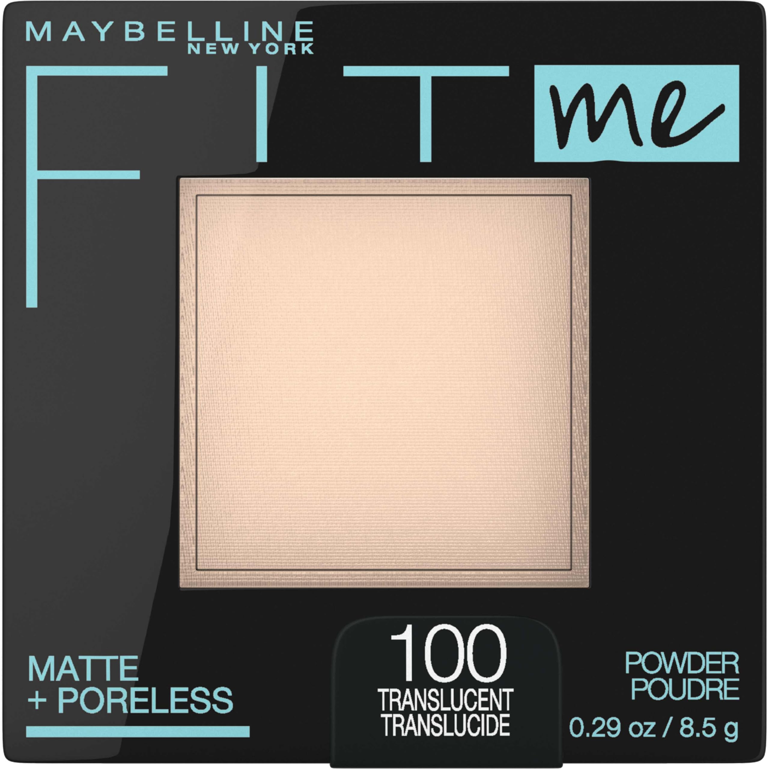 Maybelline compact front view showing sleek packaging and portability benefit