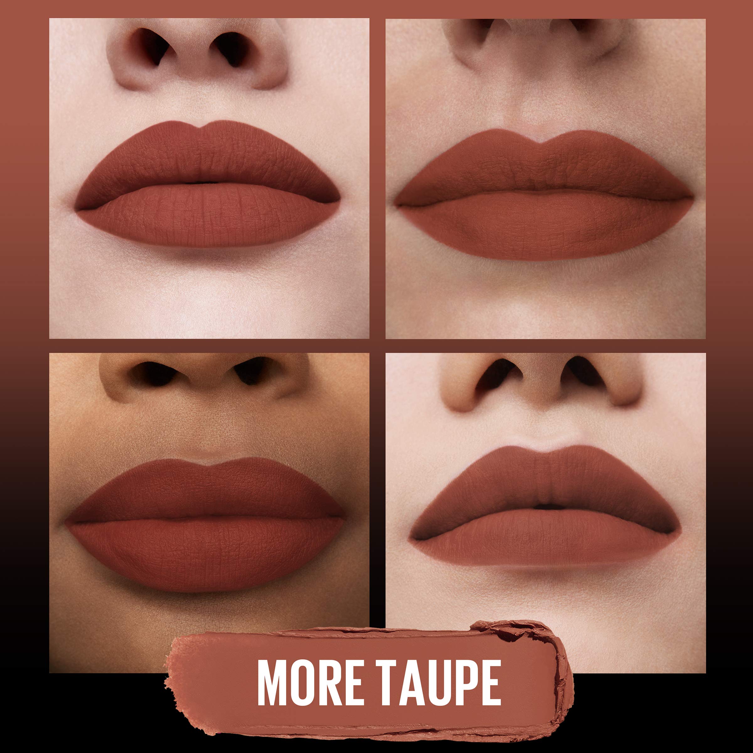 Maybelline open cap profile reveals slim luxe bullet shape for easy application