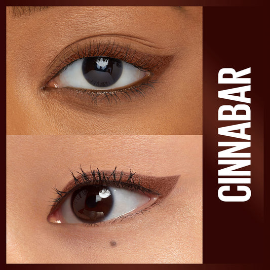 Maybelline Unstoppable pencil tip close-up demonstrating a precise self-sharpening point