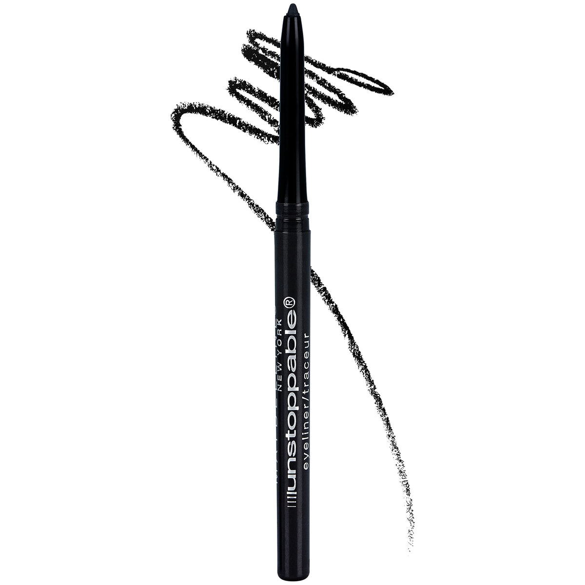 Maybelline Unstoppable Onyx pencil front packaging shows product and shade