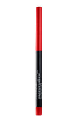 Maybelline Very Cherry applying to lips demonstrating crisp red outline and long-wear control