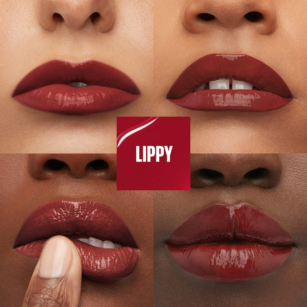 MAYBELLINE vinyl ink texture close-up highlighting glossy finish and rich color payoff