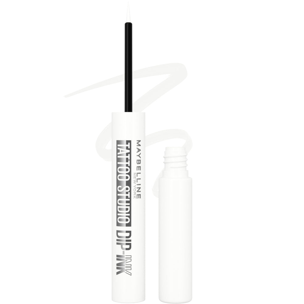MAYBELLINE white canvas front packaging showing product and label, clean presentation benefit