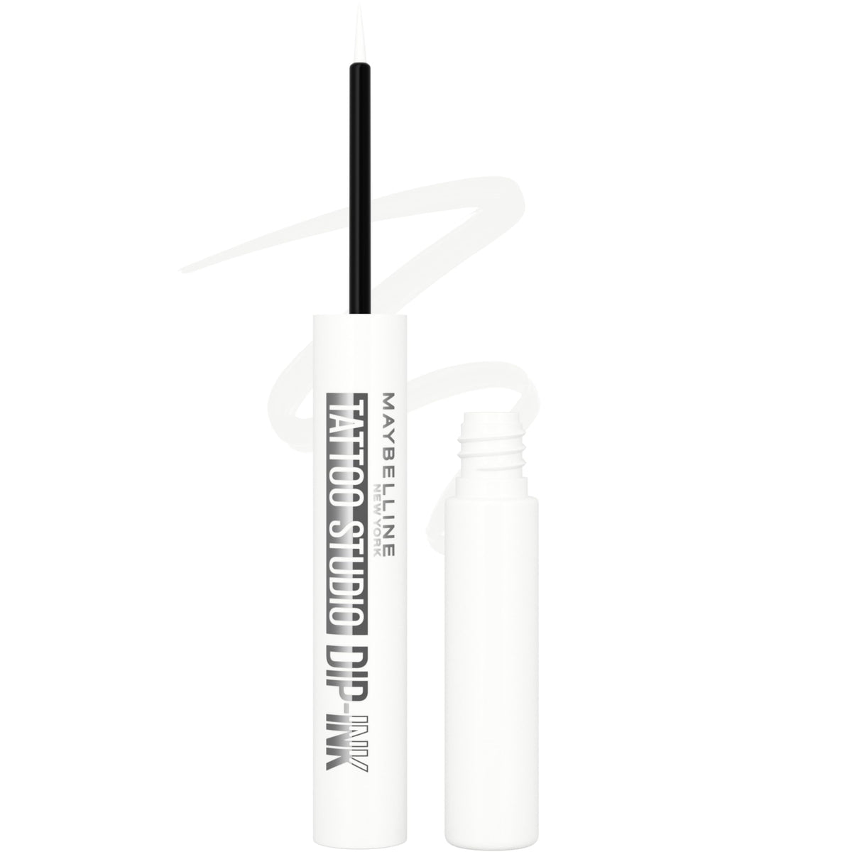 MAYBELLINE white canvas front packaging showing product and label, clean presentation benefit