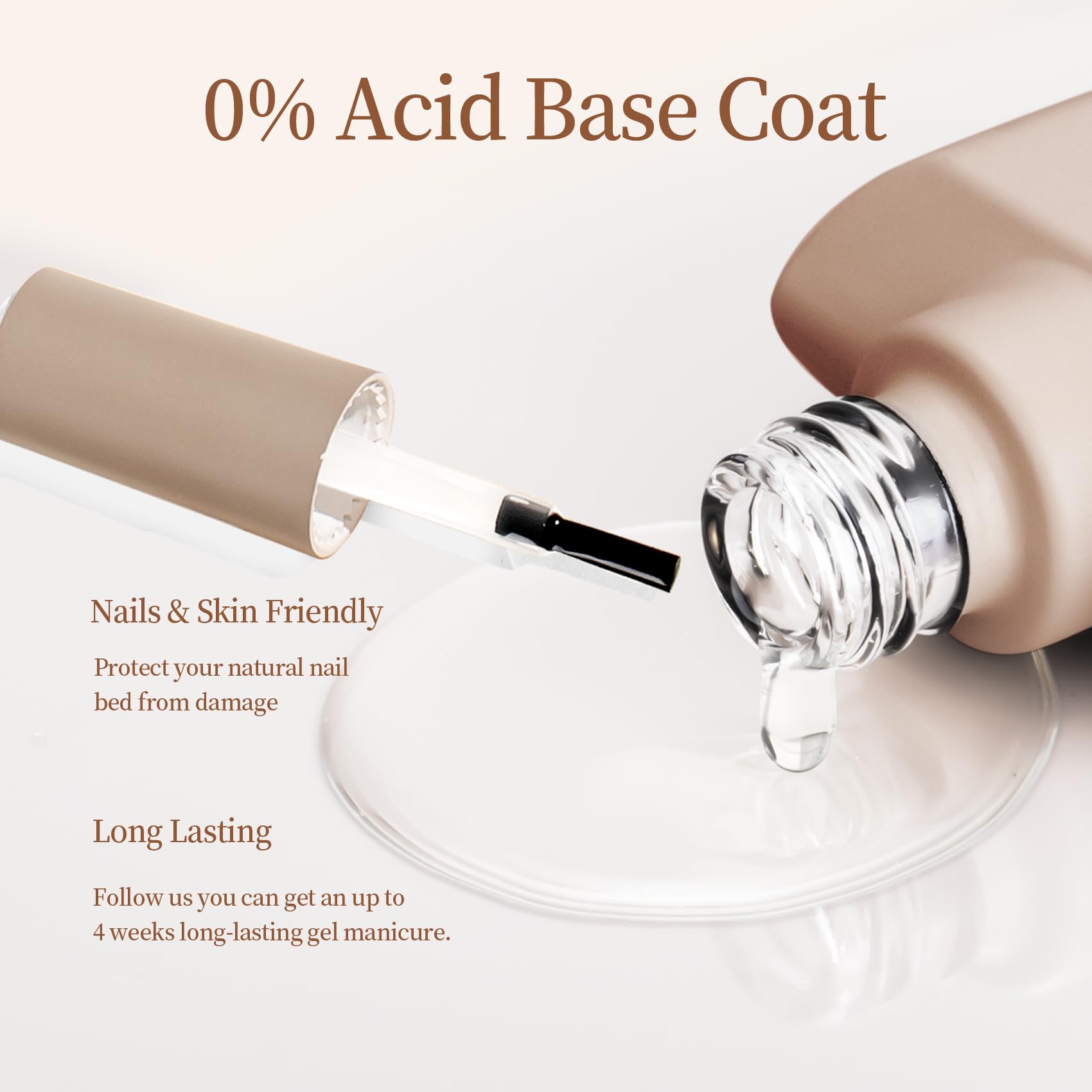 MAYCHAO base coat brush close-up demonstrating smooth application