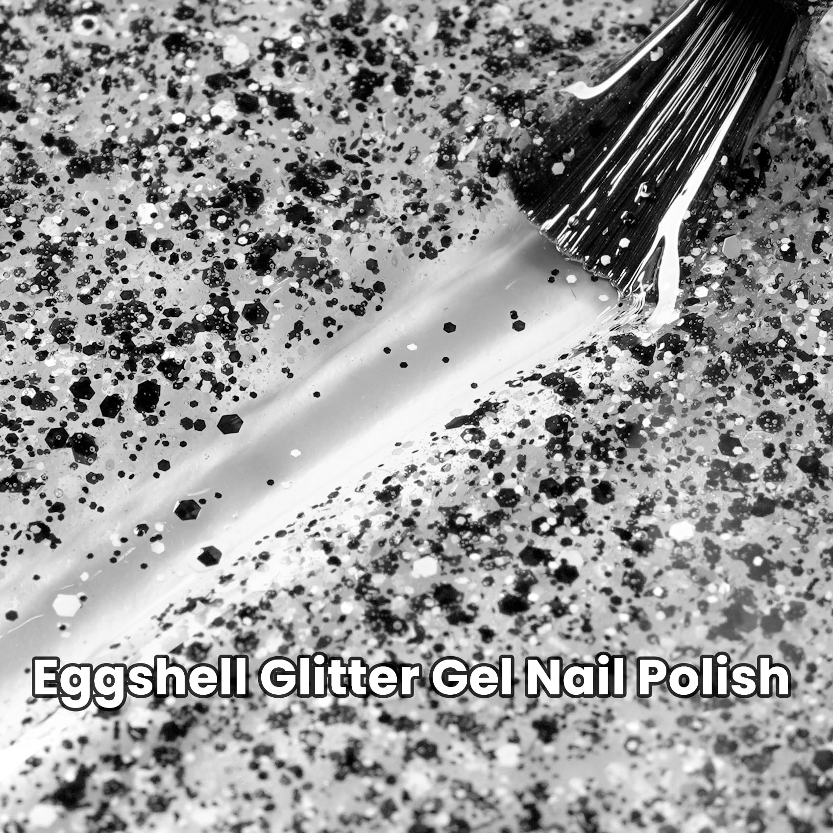 MAYCHAO brush stroke on swatch card displaying smooth coverage and buildable sparkle