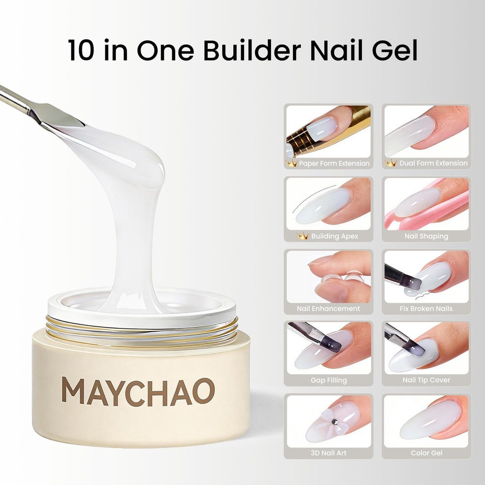 MAYCHAO brush applying gel demonstrating easy shaping and control