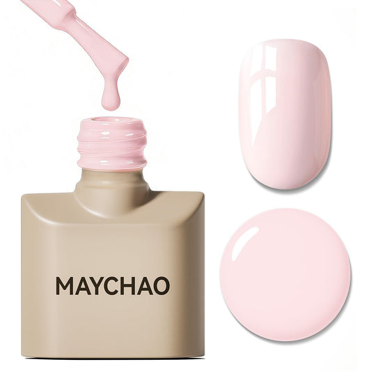 MAYCHAO front bottle view showing creamy pink shade and compact size