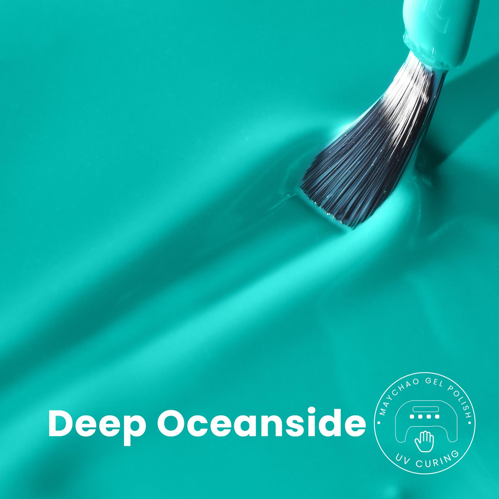 MAYCHAO brush stroke of deep oceanside showing even coverage benefit