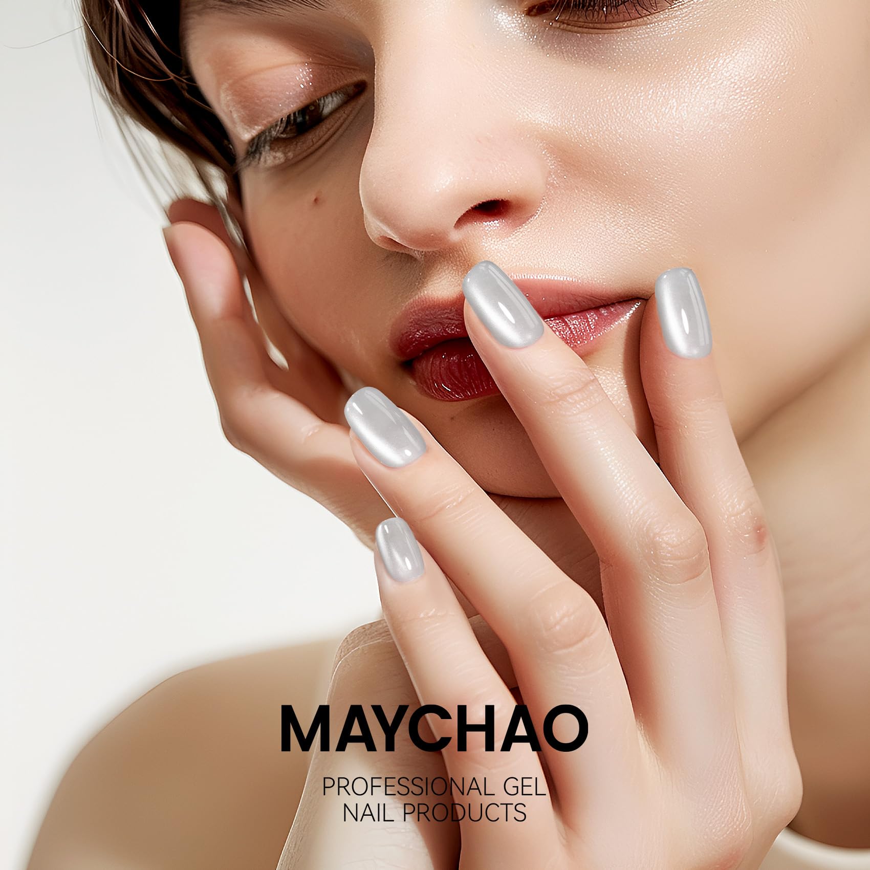 MAYCHAO completed manicure on hand showing glossy finish and visual impact