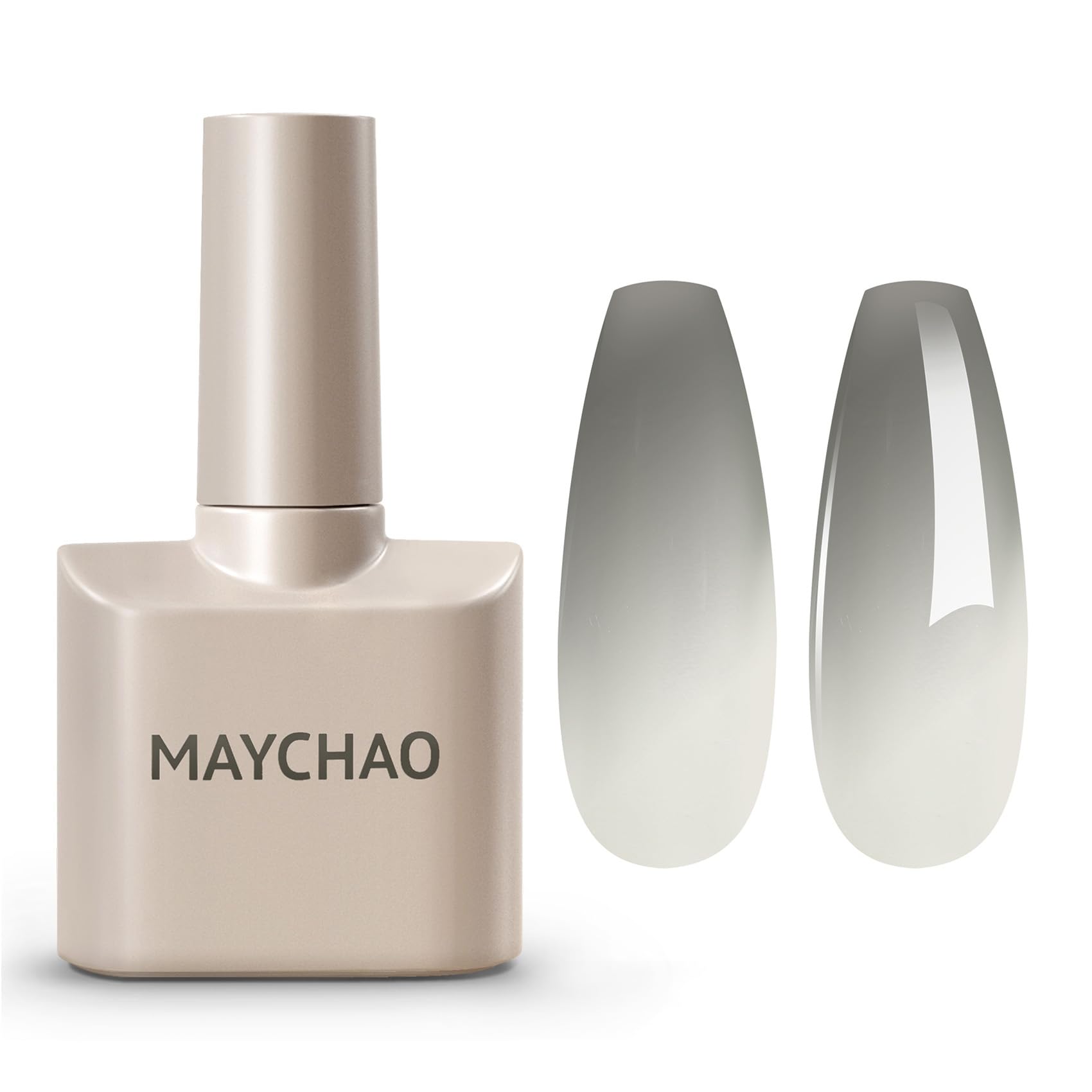 MAYCHAO front bottle showing color-changing grey and brand for clear product ID