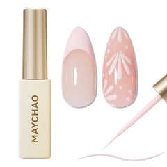 maychao front bottle showing creamy pink gel liner and convenient built-in brush