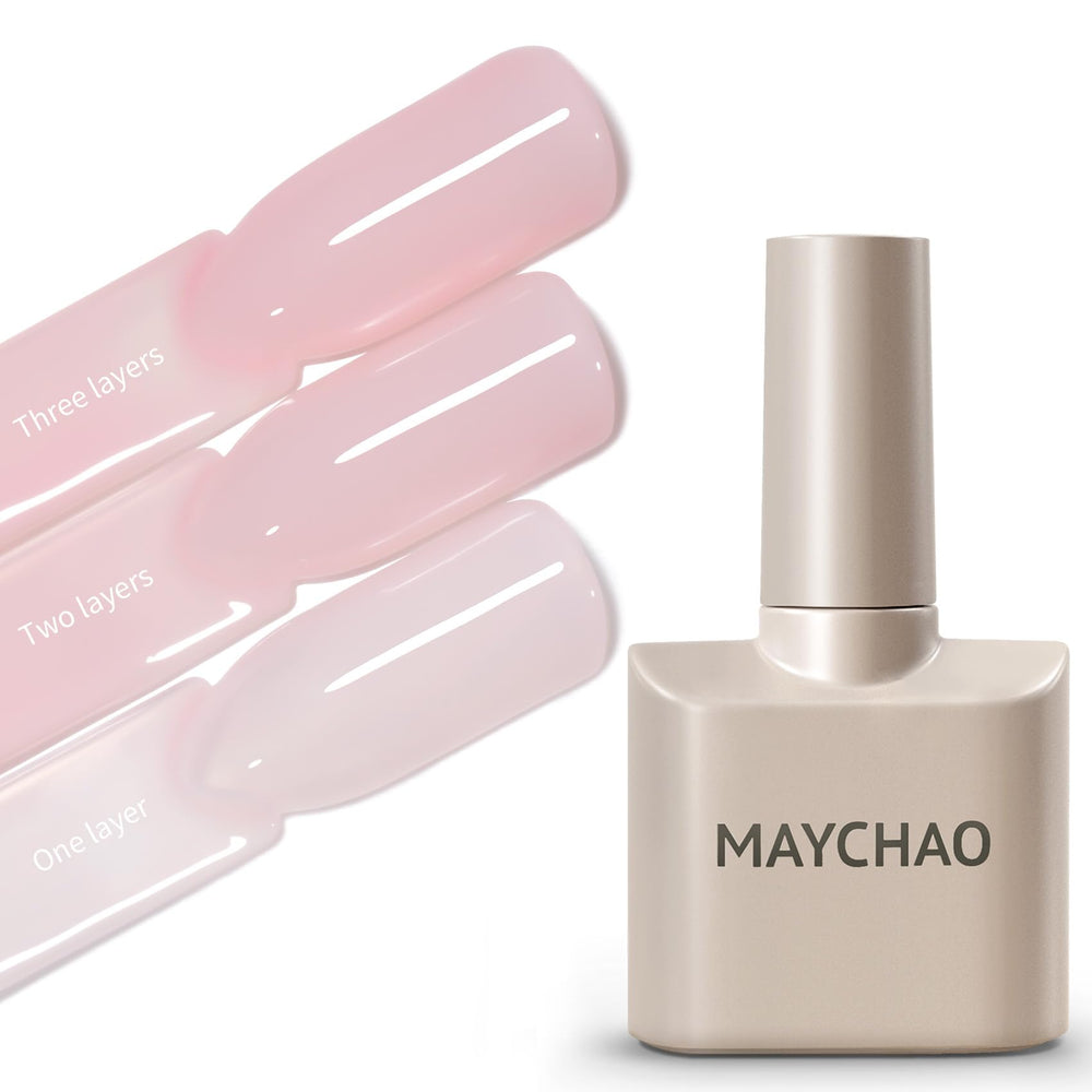 MAYCHAO front bottle showing milky pink shade and compact size benefit